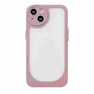 For iPhone 14 Clear Acrylic Soft TPU Phone Case(Pink)