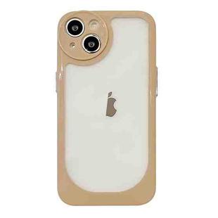 For iPhone 13 Clear Acrylic Soft TPU Phone Case(Khaki)