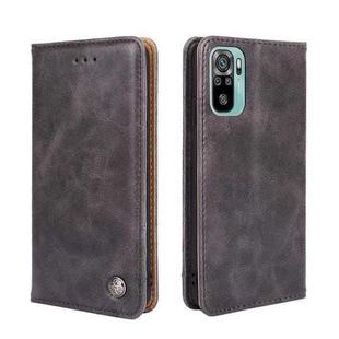 For Xiaomi Poco M5s 4G/Redmi Note 11 SE India Non-Magnetic Retro Texture Flip Leather Phone Case(Grey)