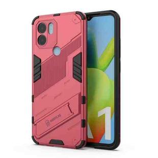 For Xiaomi Redmi A1+ Punk Armor 2 in 1 PC + TPU Phone Case with Invisible Holder(Light Red)