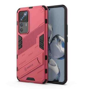 For Xiaomi 12T/12T Pro/Redmi K50 Ultra Punk Armor 2 in 1 PC + TPU Phone Case with Invisible Holder(Light Red)