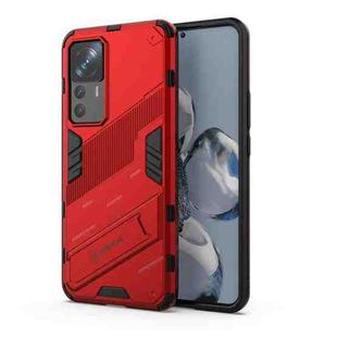 For Xiaomi 12T/12T Pro/Redmi K50 Ultra Punk Armor 2 in 1 PC + TPU Phone Case with Invisible Holder(Red)