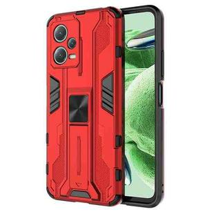 For Xiaomi Redmi Note 12 5G China / Global / India Supersonic PC + TPU Shock-proof Protective Case with Holder(Red)