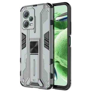 For Xiaomi Redmi Note 12 5G China / Global / India Supersonic PC + TPU Shock-proof Protective Case with Holder(Gray)