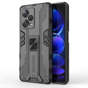 For Xiaomi Redmi Note 12 Pro+ China Supersonic PC + TPU Shock-proof Protective Case with Holder(Black)