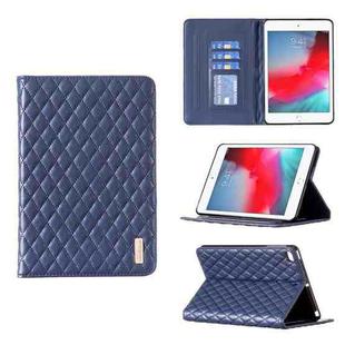 For iPad mini 5 / 4 / 3 / 2 / 1 Elegant Rhombic Texture Horizontal Flip Leather Tablet Case(Blue)