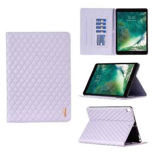For iPad Pro 10.5 2019 / 10.2 Elegant Rhombic Texture Horizontal Flip Leather Tablet Case(Purple)