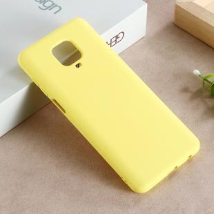 For Xiaomi Redmi Note 9 Pro Max Solid Color Liquid Silicone Full Coverage Anti-fall Mobile Phone Protective Cover(Yellow)