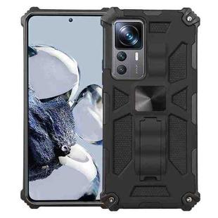 For Xiaomi 12T / 12T Pro / Redmi K50 Ultra Shockproof TPU + PC Magnetic Phone Case with Holder(Black)