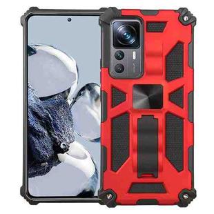 For Xiaomi 12T / 12T Pro / Redmi K50 Ultra Shockproof TPU + PC Magnetic Phone Case with Holder(Red)