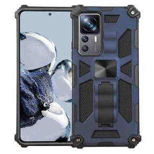 For Xiaomi 12T / 12T Pro / Redmi K50 Ultra Shockproof TPU + PC Magnetic Phone Case with Holder(Blue)