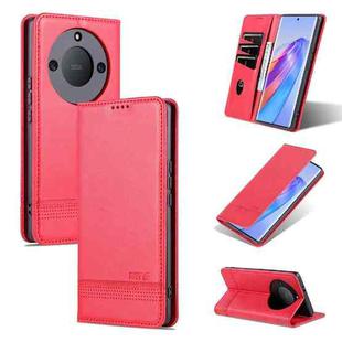 For Honor X40 AZNS Magnetic Calf Texture Leather Phone Case(Red)