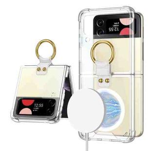 For Samsung Galaxy Z Flip3 5G GKK MagSafe Airbag Shockproof Phone Case with Ring Holder(Transparent)
