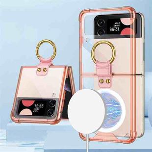 For Samsung Galaxy Z Flip4 GKK MagSafe Airbag Shockproof Phone Case with Ring Holder(Pink)