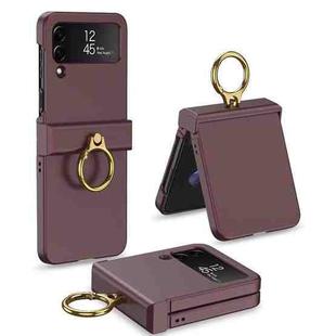 For Samsung Galaxy Z Flip4 GKK Ultrathin Hinge Full Coverage Phone Case with Ring Holder(Wine Red)