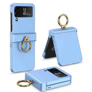 For Samsung Galaxy Z Flip4 GKK Ultrathin Hinge Full Coverage Phone Case with Ring Holder(Blue)