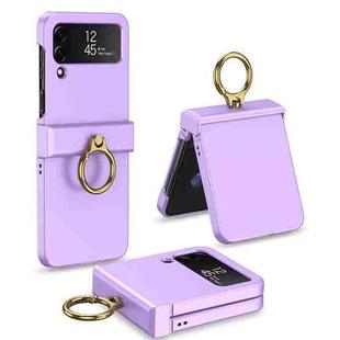 For Samsung Galaxy Z Flip4 GKK Ultrathin Hinge Full Coverage Phone Case with Ring Holder(Purple)