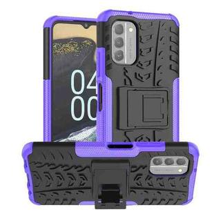 For Nokia G400 5G Tire Texture TPU + PC Phone Case with Holder(Purple)