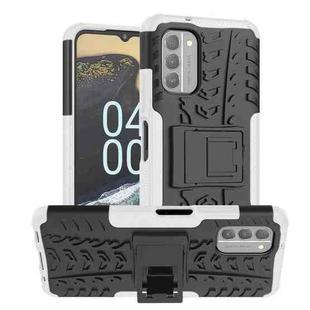 For Nokia G400 5G Tire Texture TPU + PC Phone Case with Holder(White)