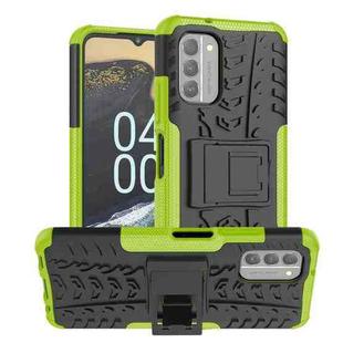 For Nokia G400 5G Tire Texture TPU + PC Phone Case with Holder(Green)