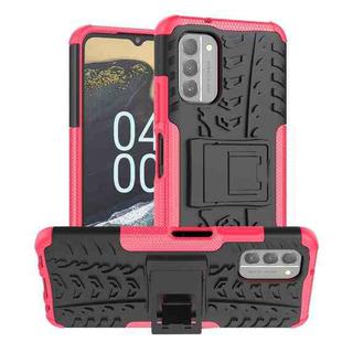 For Nokia G400 5G Tire Texture TPU + PC Phone Case with Holder(Pink)