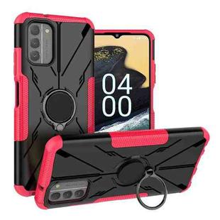 For Nokia G400 5G Armor Bear Shockproof PC + TPU Phone Case with Ring(Rose Red)