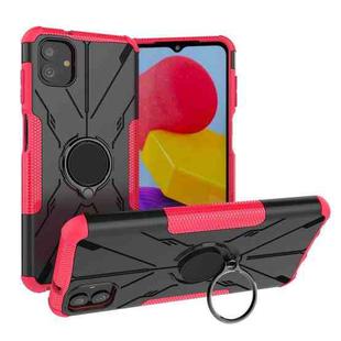 For Samsung Galaxy A04 / M13 5G Armor Bear Shockproof PC + TPU Phone Case with Ring(Rose Red)