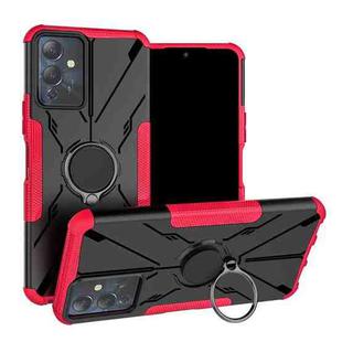 For Infinix Note 12i Armor Bear Shockproof PC + TPU Phone Case with Ring(Rose Red)