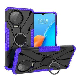 For Infinix Note 12 Pro 4G Armor Bear Shockproof PC + TPU Phone Case with Ring(Purple)