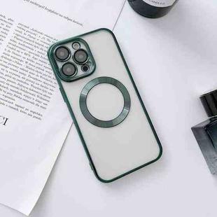 For iPhone 14 MagSafe Electroplated Magnetic TPU Phone Case with Dust Filter & Lens Film(Green)