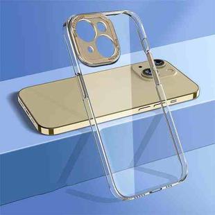 For iPhone 14 wlons Crystal Clear Fine Hole Phone Case(Gold)