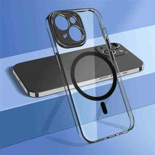 For iPhone 14 Plus wlons Crystal Clear Fine Hole MagSafe Phone Case(Black)