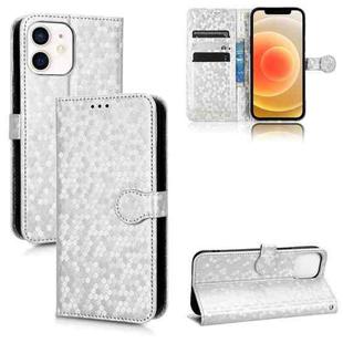 For iPhone 12 mini Honeycomb Dot Texture Leather Phone Case(Silver)