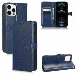 For iPhone 12 Pro Max Honeycomb Dot Texture Leather Phone Case(Blue)