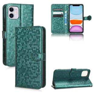 For iPhone 11 Honeycomb Dot Texture Leather Phone Case(Green)