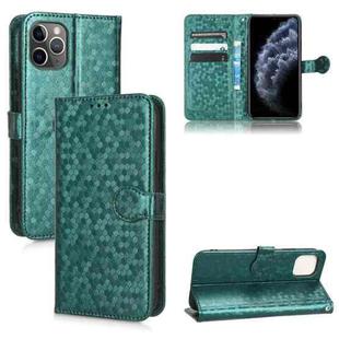 For iPhone 11 Pro Honeycomb Dot Texture Leather Phone Case(Green)