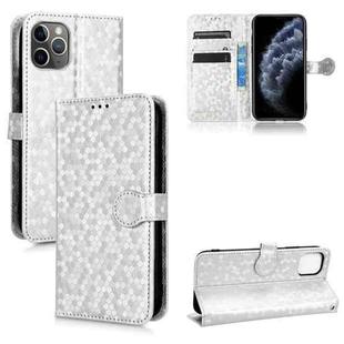 For iPhone 11 Pro Honeycomb Dot Texture Leather Phone Case(Silver)