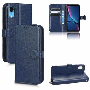 For iPhone XR Honeycomb Dot Texture Leather Phone Case(Blue)