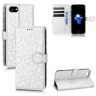 For iPhone SE 2022 / SE 2020 / 7 / 8 Honeycomb Dot Texture Leather Phone Case(Silver)