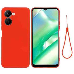 For Realme C33 Solid Color Liquid Silicone Shockproof Full Coverage Phone Case(Red)