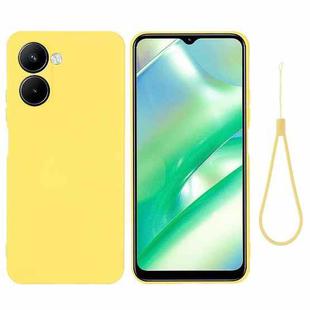 For Realme C33 Solid Color Liquid Silicone Shockproof Full Coverage Phone Case(Yellow)