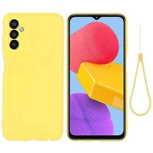 For Samsung Galaxy F13 4G Solid Color Liquid Silicone Shockproof Full Coverage Phone Case(Yellow)