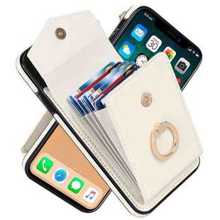 For iPhone XS Max Ring Holder RFID Card Slot Phone Case(Beige)