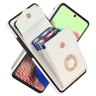 For Samsung Galaxy A51 5G Ring Holder RFID Card Slot Phone Case(Beige)