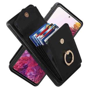 For Samsung Galaxy S20 FE Ring Holder RFID Card Slot Phone Case(Black)