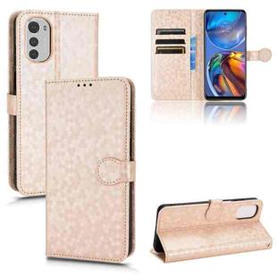 For Motorola Moto E32 4G Honeycomb Dot Texture Leather Phone Case(Gold)