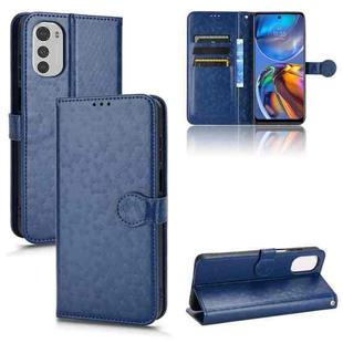 For Motorola Moto E32 4G Honeycomb Dot Texture Leather Phone Case(Blue)