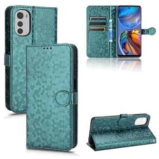For Motorola Moto E32 4G Honeycomb Dot Texture Leather Phone Case(Green)