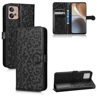 For Motorola Moto G32 Honeycomb Dot Texture Leather Phone Case(Black)