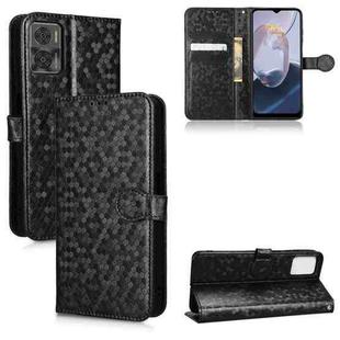 For Motorola Moto E22 4G / E22i 4G Honeycomb Dot Texture Leather Phone Case(Black)